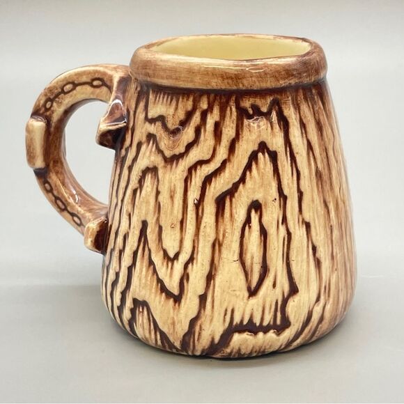 Vintage Brown Good Luck Ceramic Mug Horseshoe 1970s Florida Hand painted - Picture 7 of 15